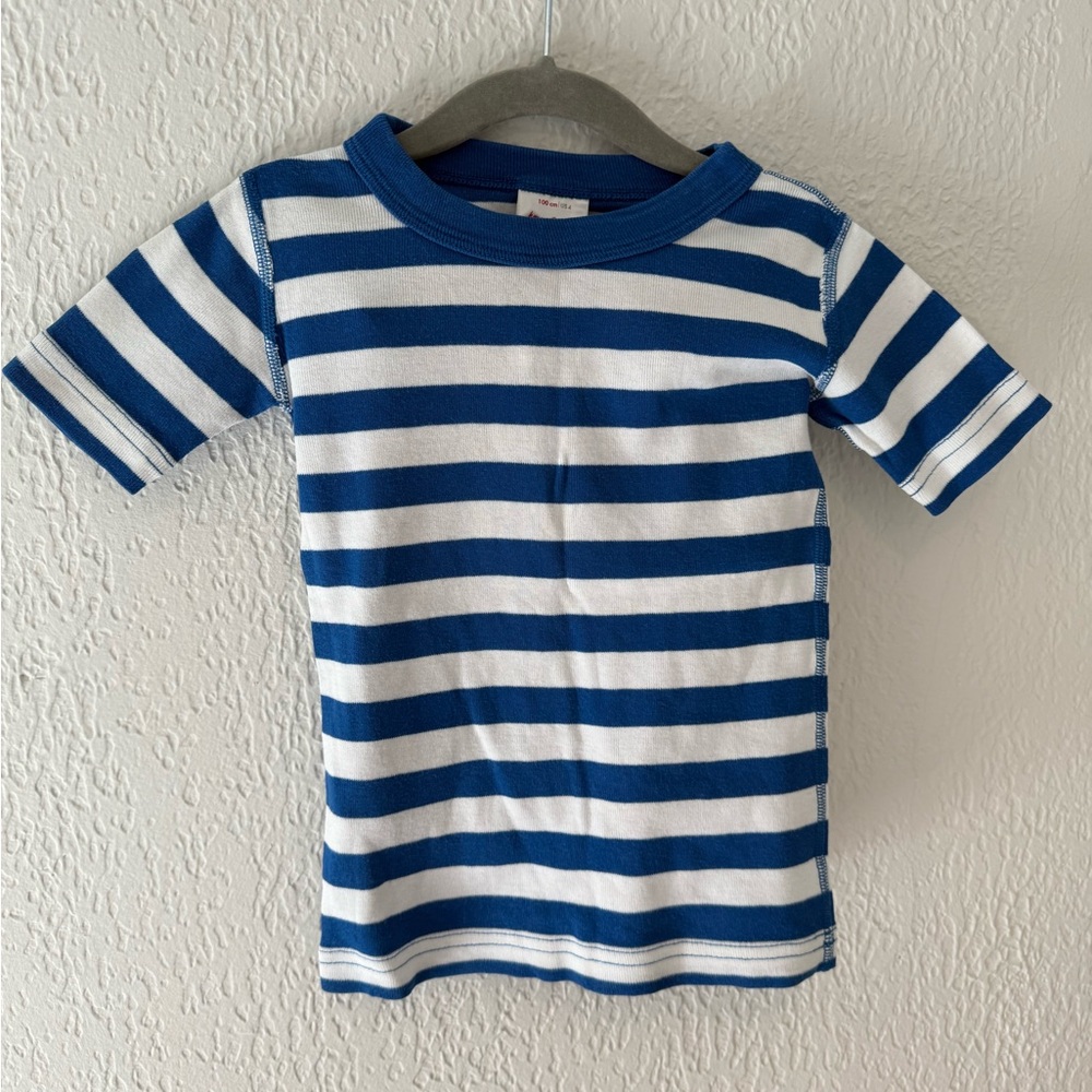 Hanna Andersson Navy and White Striped Pajama Set
